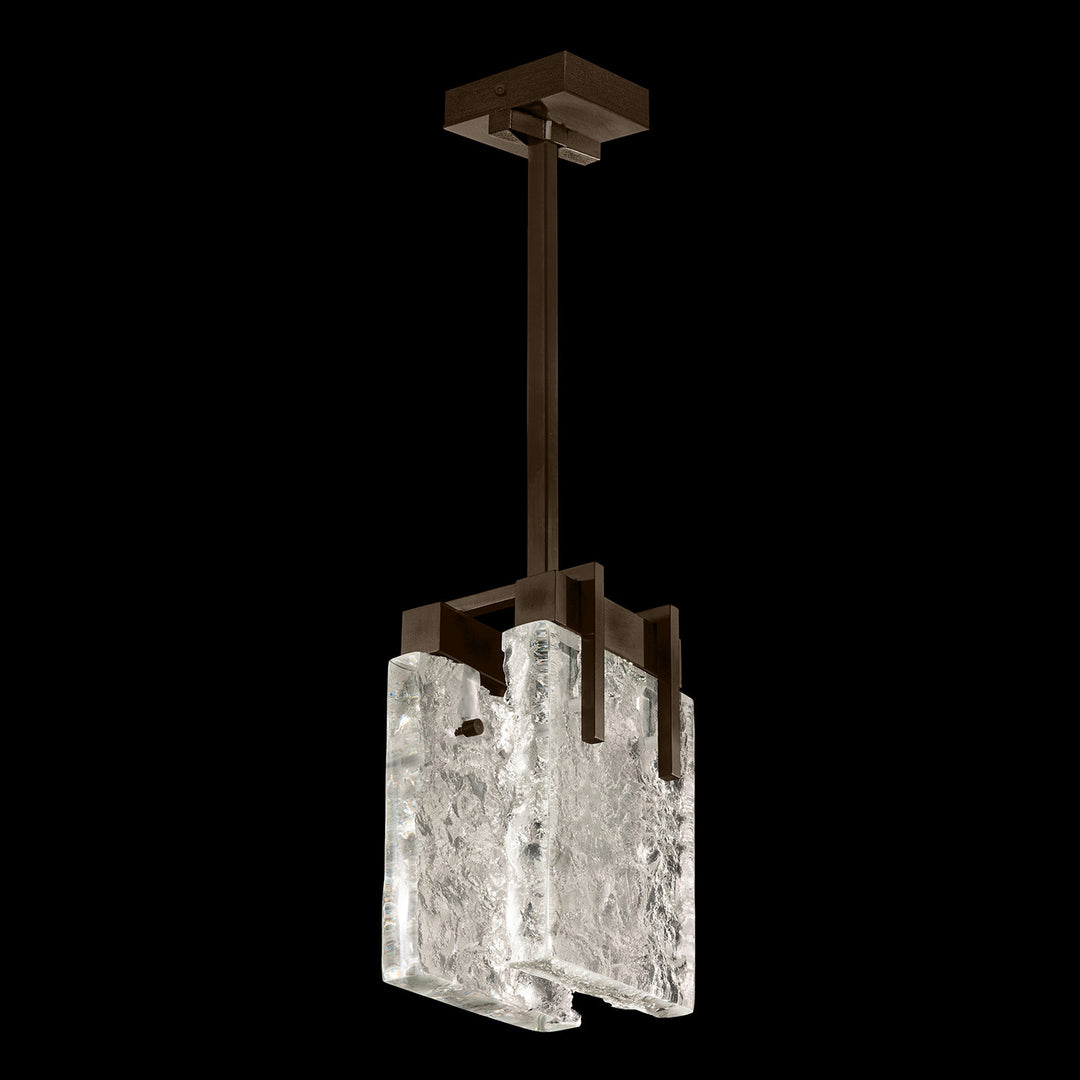 Fine Art Handcrafted Lighting Terra 7.75"W Rectangular Pendant 930240 in Bronze, Clear (930240-41ST)