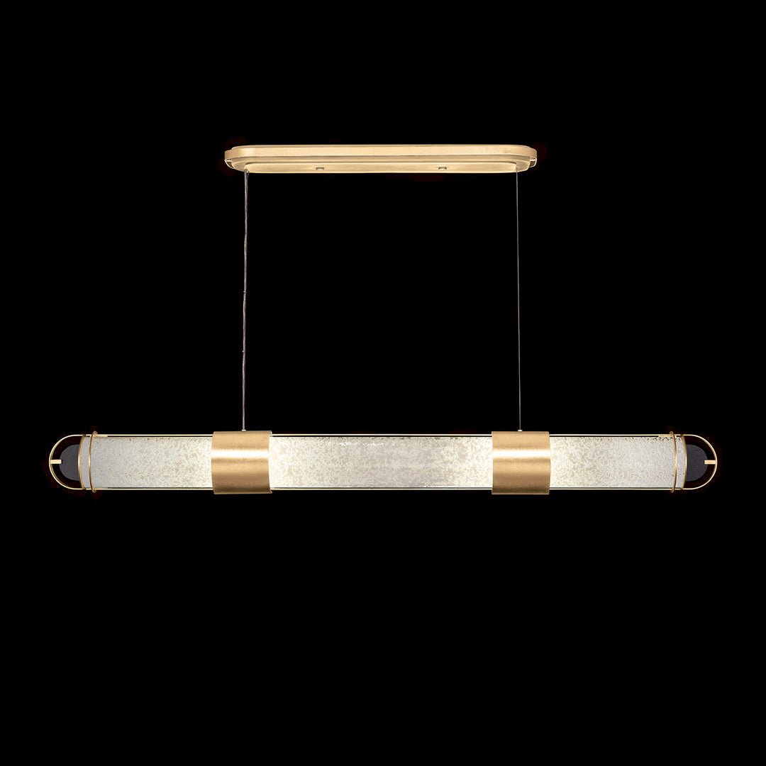 Fine Art Handcrafted Lighting Bond 60"W Linear Pendant 926040 in Standard Gold Leaf, Bahama Sand (926040-32ST)