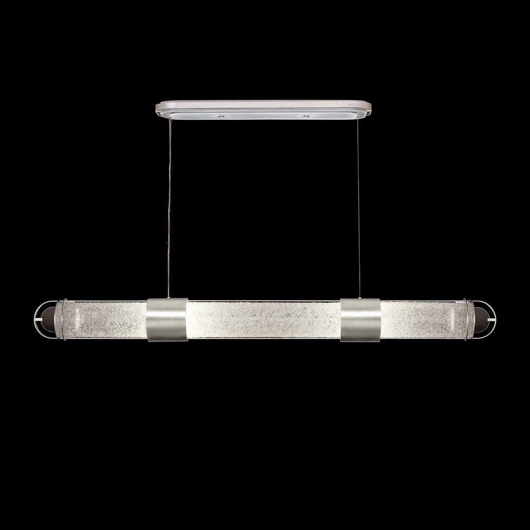 Fine Art Handcrafted Lighting Bond 60"W Linear Pendant 926040 in Standard Silver Leaf, Diamond Blanket (926040-41ST)