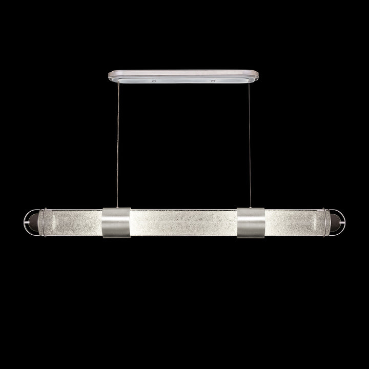 Fine Art Handcrafted Lighting Bond 60"W Linear Pendant 926040 in Standard Silver Leaf, Diamond Blanket (926040-41ST)