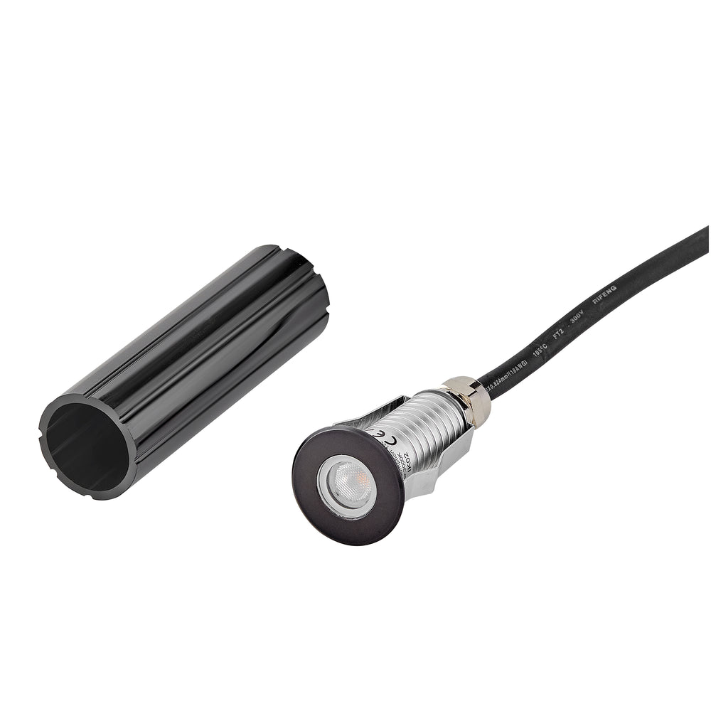 Hinkley Sparta - Dot Landscape Indicator Light Small Stainless Steel LED Round Button Light Stainless Steel Black 15074SSB