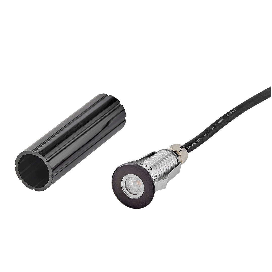 Hinkley Sparta - Dot Landscape Indicator Light Small Stainless Steel LED Round Button Light Stainless Steel Black 15074SSB