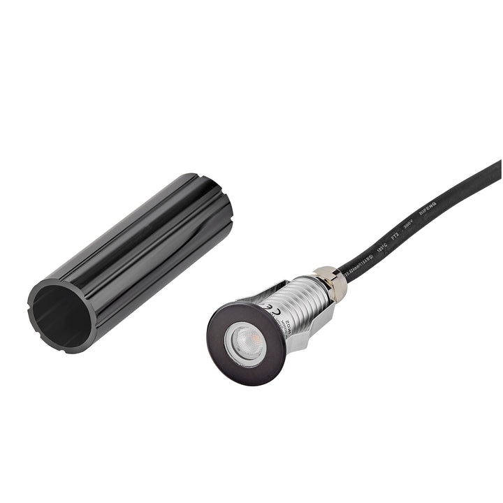 Hinkley Sparta - Dot Landscape Indicator Light Small Stainless Steel LED Round Button Light Stainless Steel Black 15074SSB