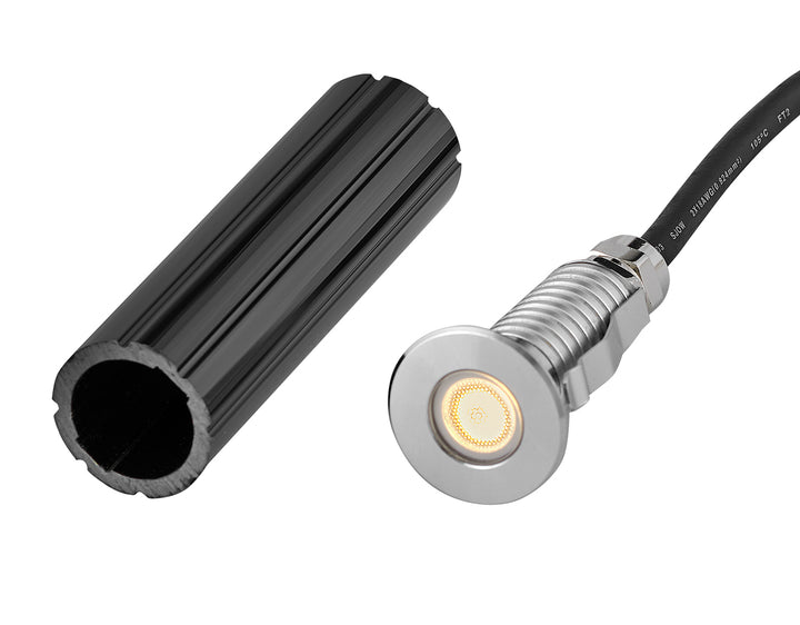 Hinkley Sparta - Dot Landscape Indicator Light Small Stainless Steel LED Round Button Light Stainless Steel 15074SS