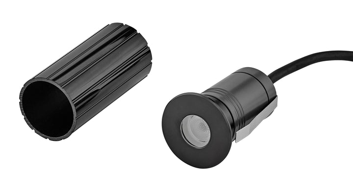 Hinkley Sparta - Dot Landscape Indicator Light Large Stainless Steel LED Round Button Light Stainless Steel Black 15075SSB