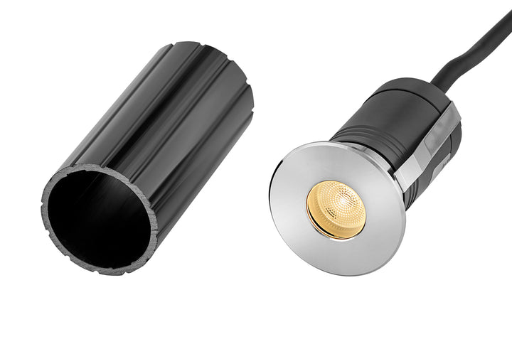Hinkley Sparta - Dot Landscape Indicator Light Large Stainless Steel LED Round Button Light Stainless Steel 15075SS