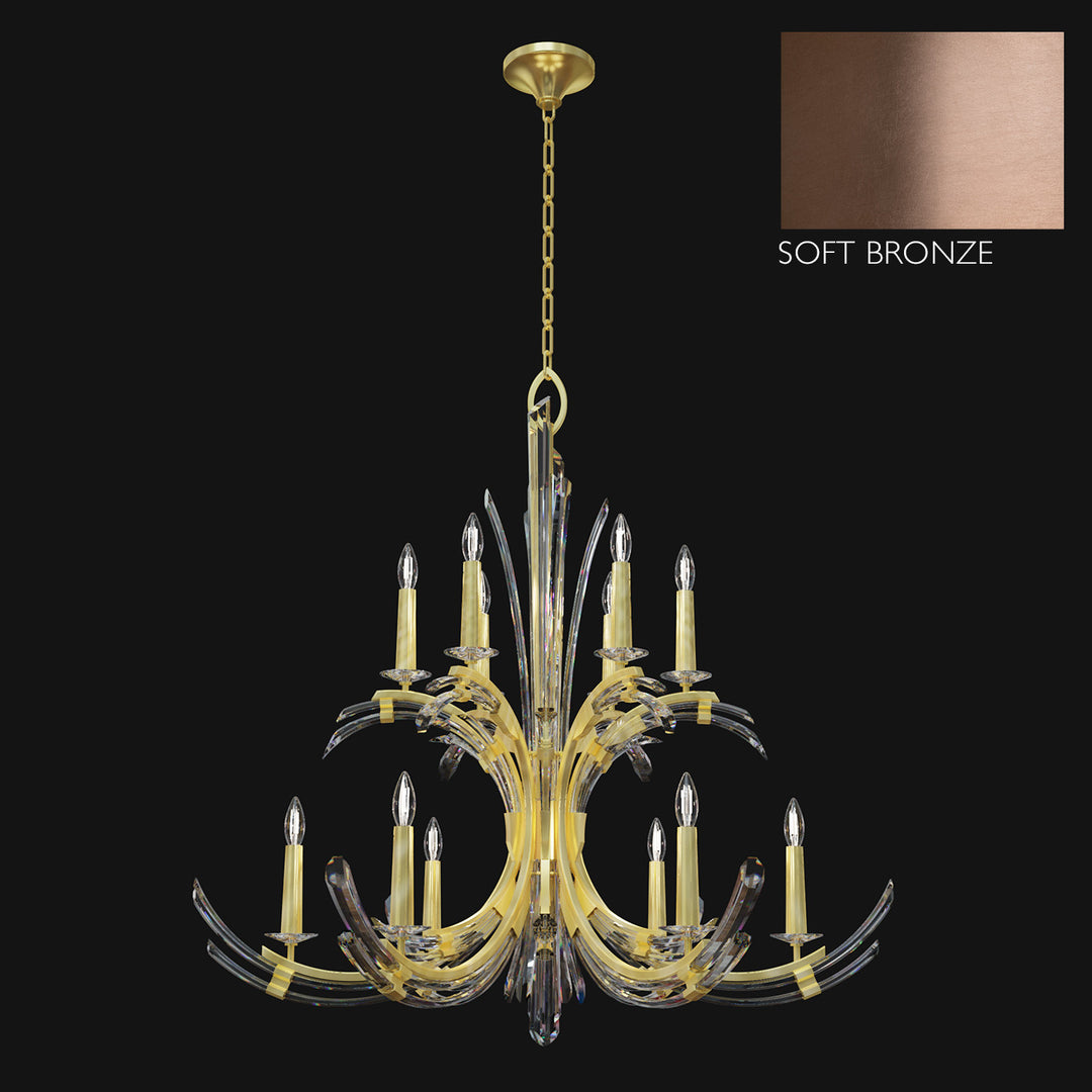 Fine Art Handcrafted Lighting Trevi 42"W Round Chandelier in Soft Ombre Bronze (781640-3ST)