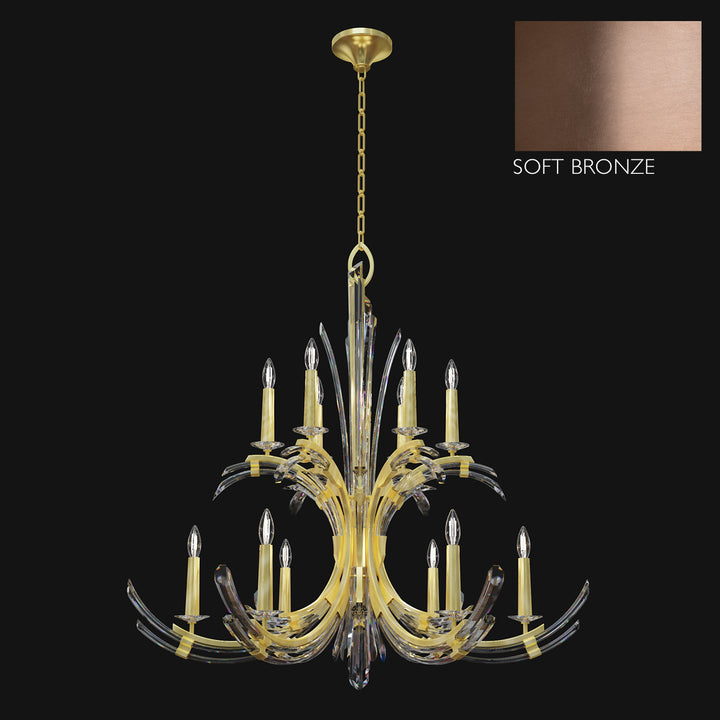 Fine Art Handcrafted Lighting Trevi 42"W Round Chandelier in Soft Ombre Bronze (781640-3ST)
