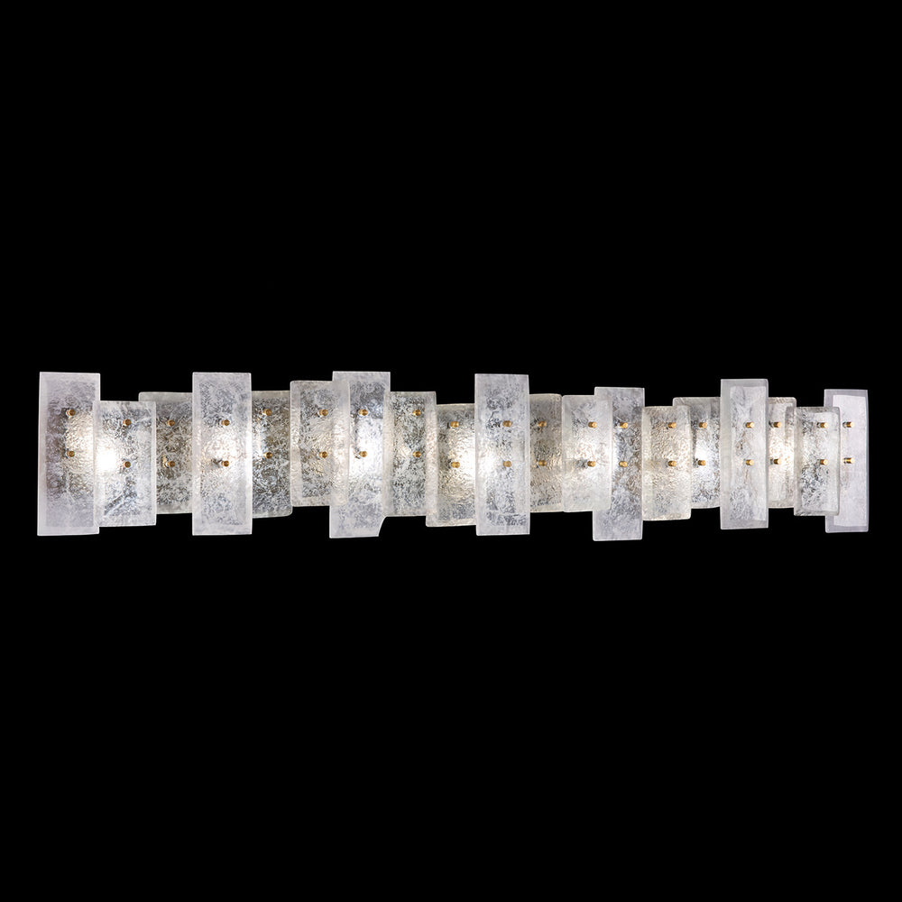 Fine Art Handcrafted Lighting Lunea 48"W Bath Bar in Standard Soft Gold Leaf (914750-2ST)