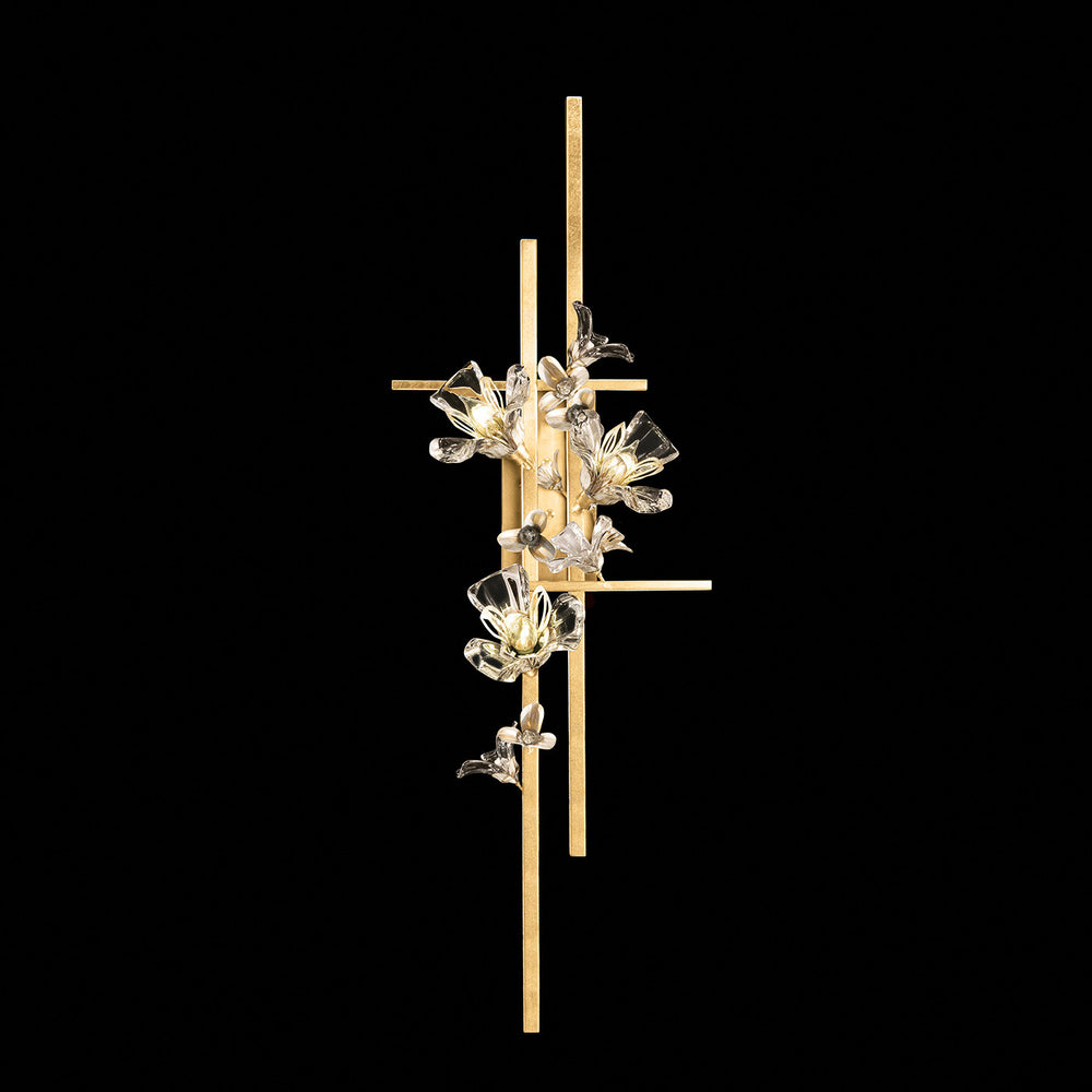 Fine Art Handcrafted Lighting Azu 44"H RSF Sconce in Gold Leaf with White and Gold Details (919350-2ST)