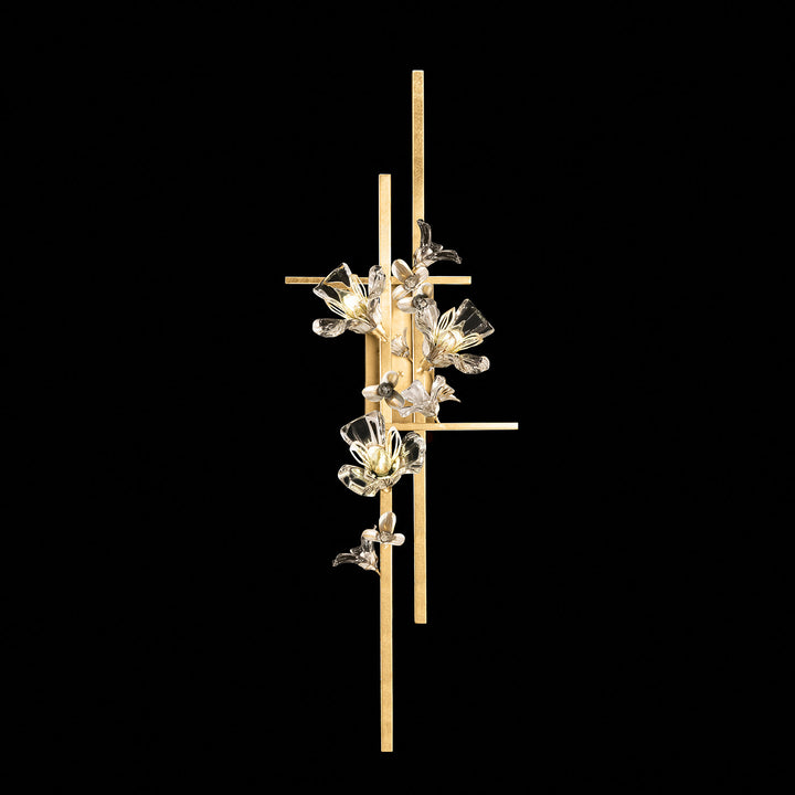 Fine Art Handcrafted Lighting Azu 44"H RSF Sconce in Gold Leaf with White and Gold Details (919350-2ST)