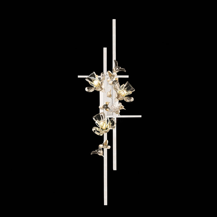 Fine Art Handcrafted Lighting Azu 44"H RSF Sconce in White Gesso with White and Gold Details (919350-3ST)