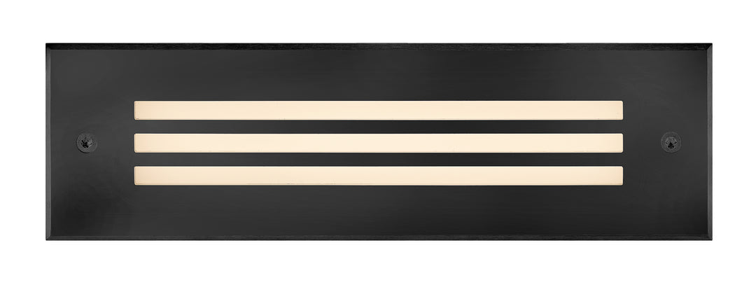 Hinkley Sparta - Dash Landscape Step & Deck Light 12V LED Large Louvered Brick Light Stainless Steel Black 15335SSB
