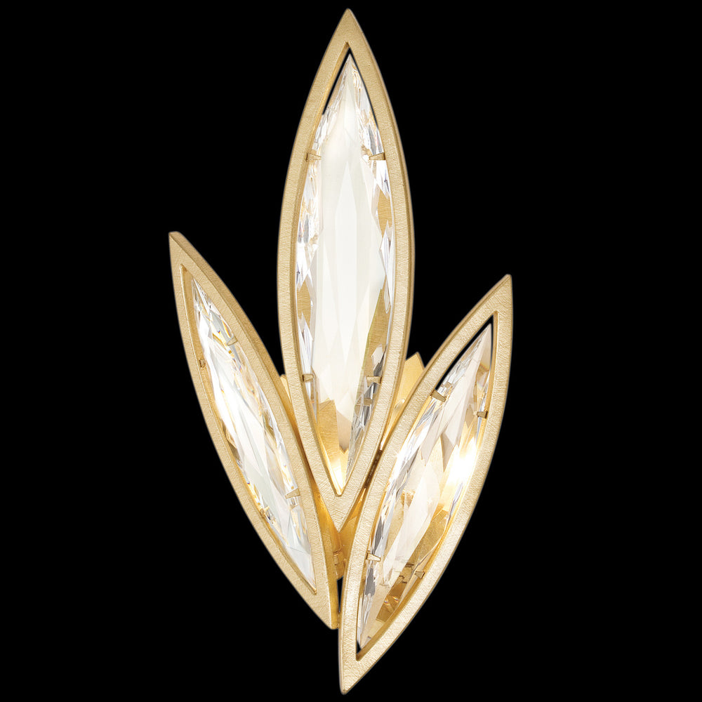 Fine Art Handcrafted Lighting Marquise 21"H RSF Sconce in Brushed Gold Leaf (849250-22ST)