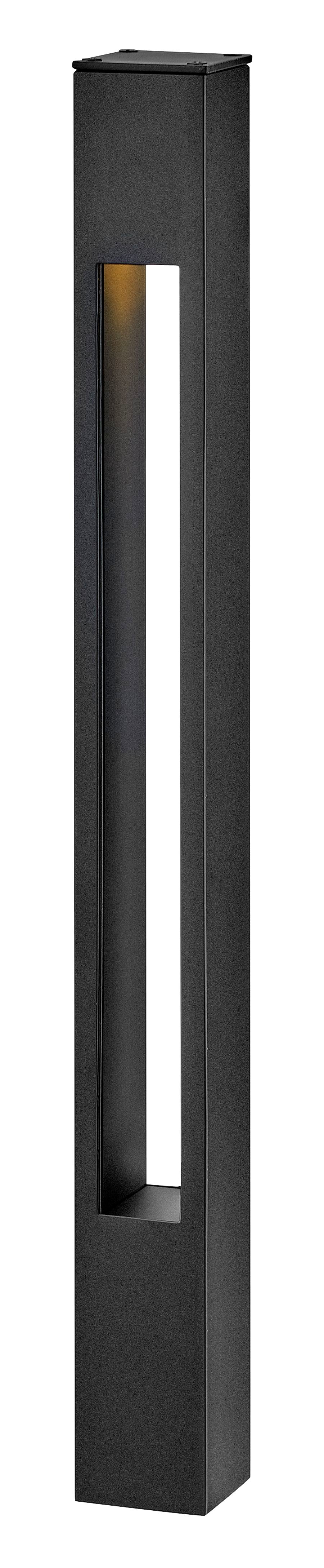 Hinkley Atlantis Landscape Bollard 12V Small Square Bollard Satin Black 15502SK