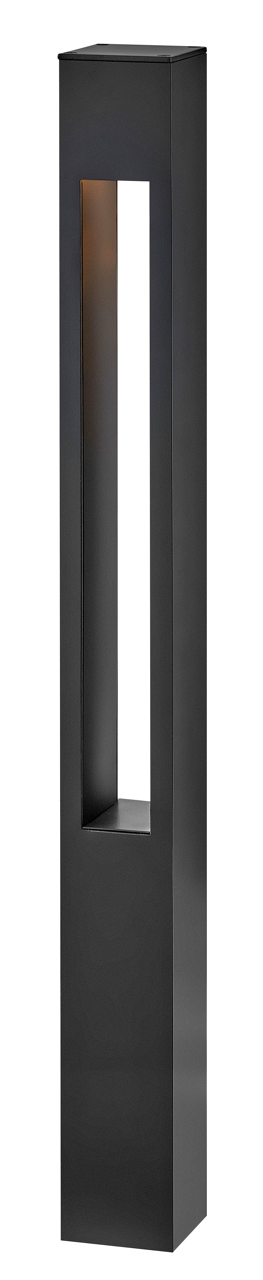 Hinkley Atlantis Landscape Bollard 12V Large Square Bollard Satin Black 15602SK