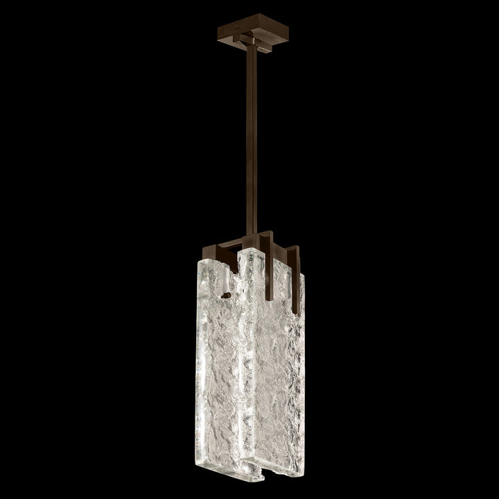 Fine Art Handcrafted Lighting Terra 7.75"W Rectangular Pendant 931040 in Bronze, Clear Glass (931040-41ST)