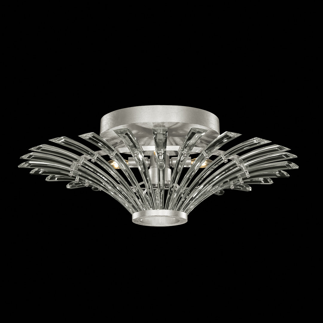 Fine Art Handcrafted Lighting Trevi 27.25"W Round Flush Mount in Standard Silver Leaf (782440-1ST)