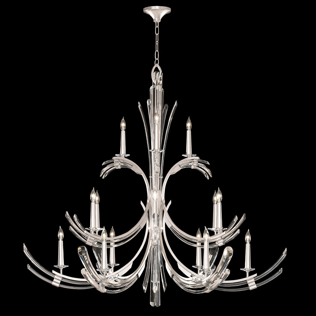 Fine Art Handcrafted Lighting Trevi 56"W Round Chandelier 781740 in Standard Silver Leaf (781740-1ST)