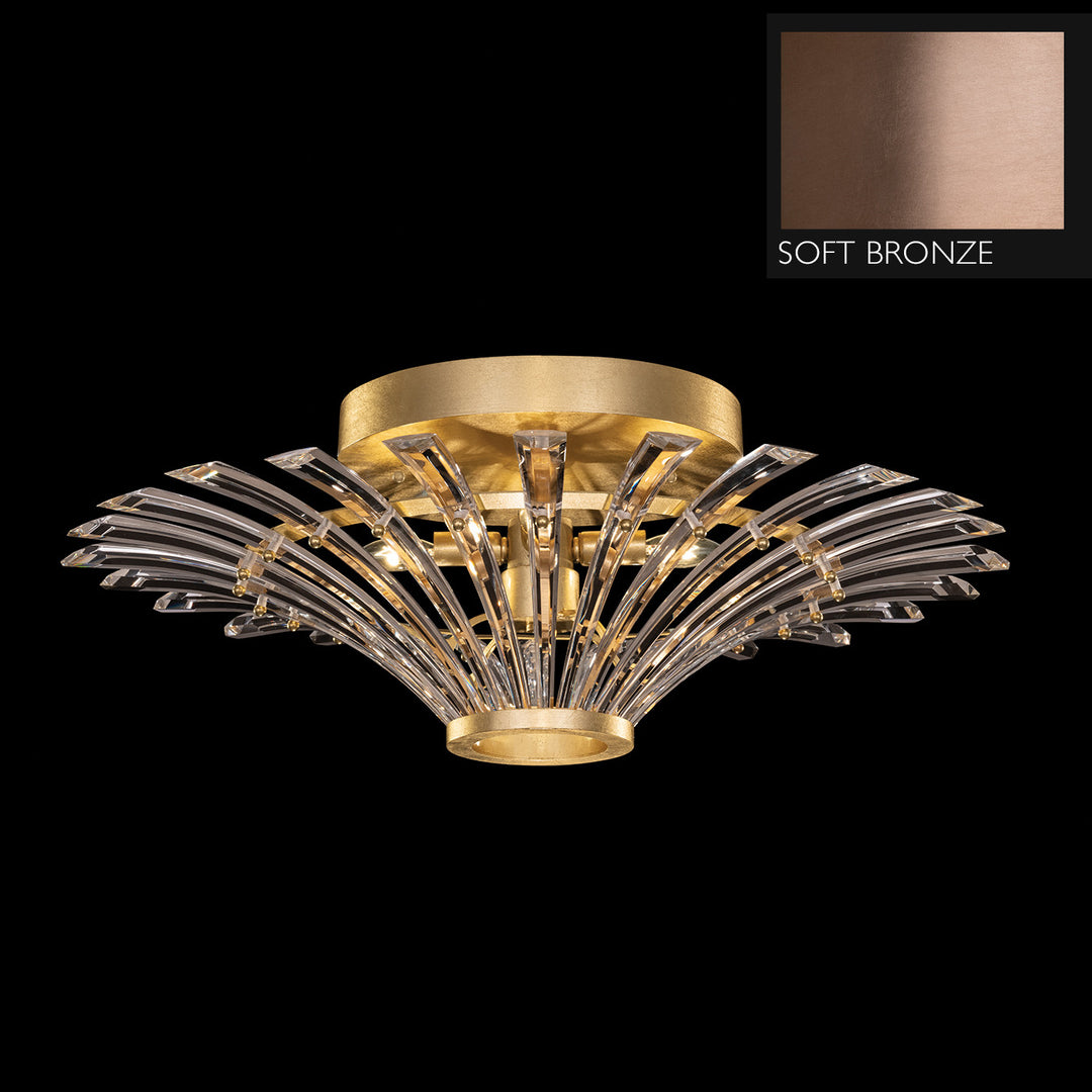 Fine Art Handcrafted Lighting Trevi 27.25"W Round Flush Mount in Soft Ombre Bronze (782440-3ST)