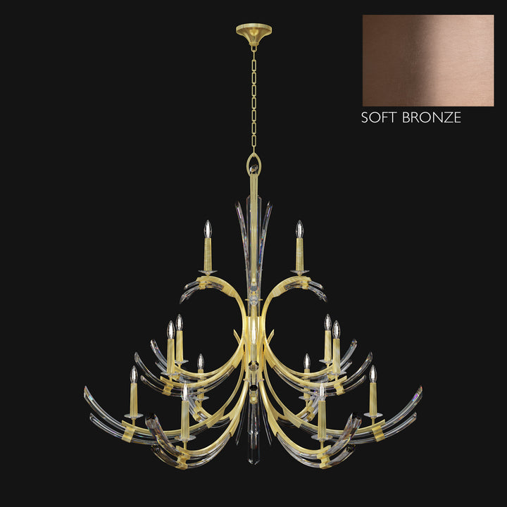 Fine Art Handcrafted Lighting Trevi 56"W Round Chandelier 781740 in Soft Ombre Bronze (781740-3ST)
