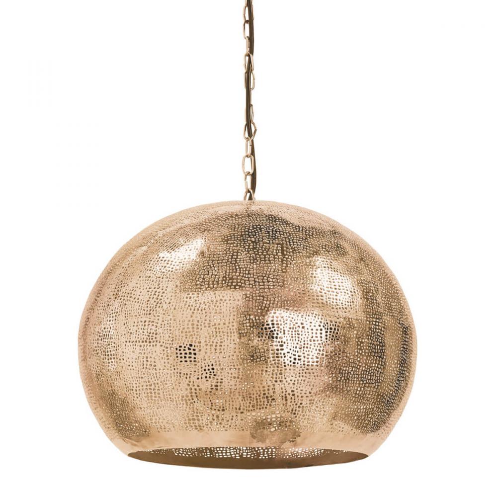 Regina Andrew  Pierced Metal Sphere Pendant (Natural Brass) Pendants Regina Andrew   