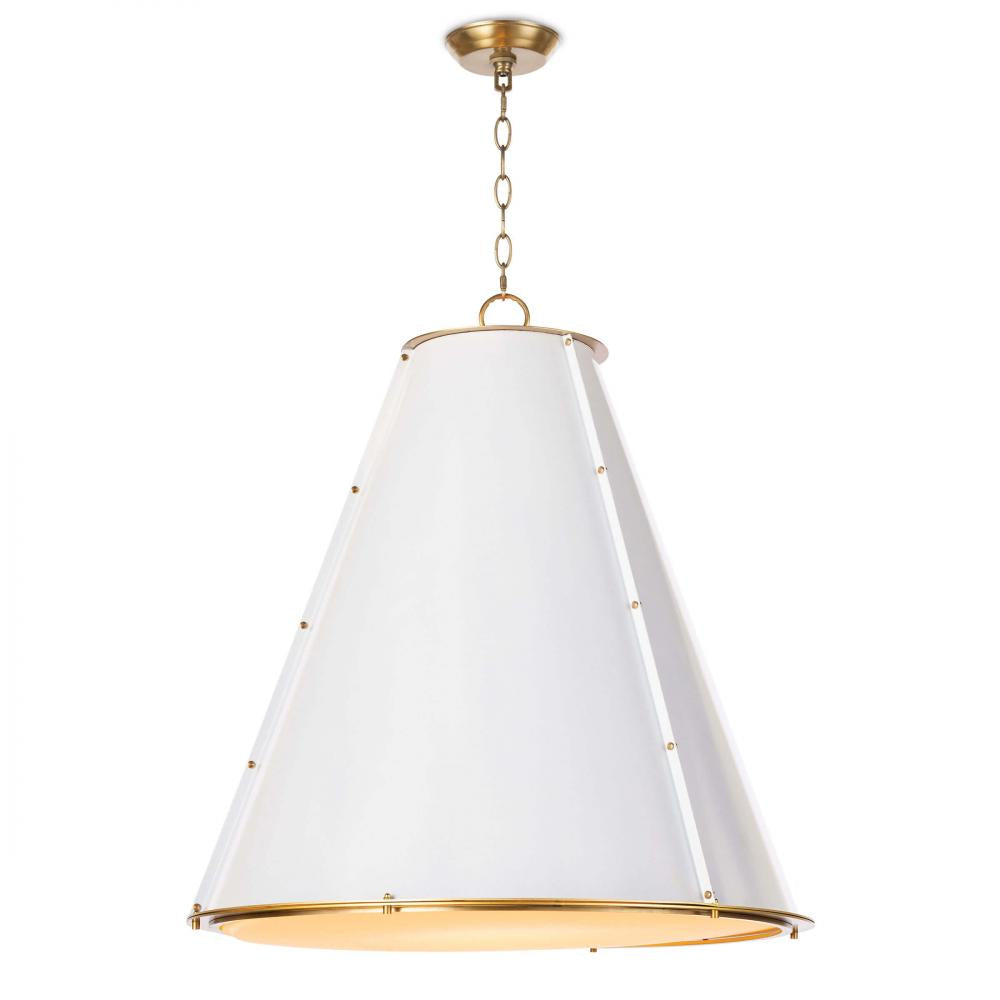 Regina Andrew  French Maid Chandelier Large (White and Natural Brass) Chandeliers Regina Andrew   