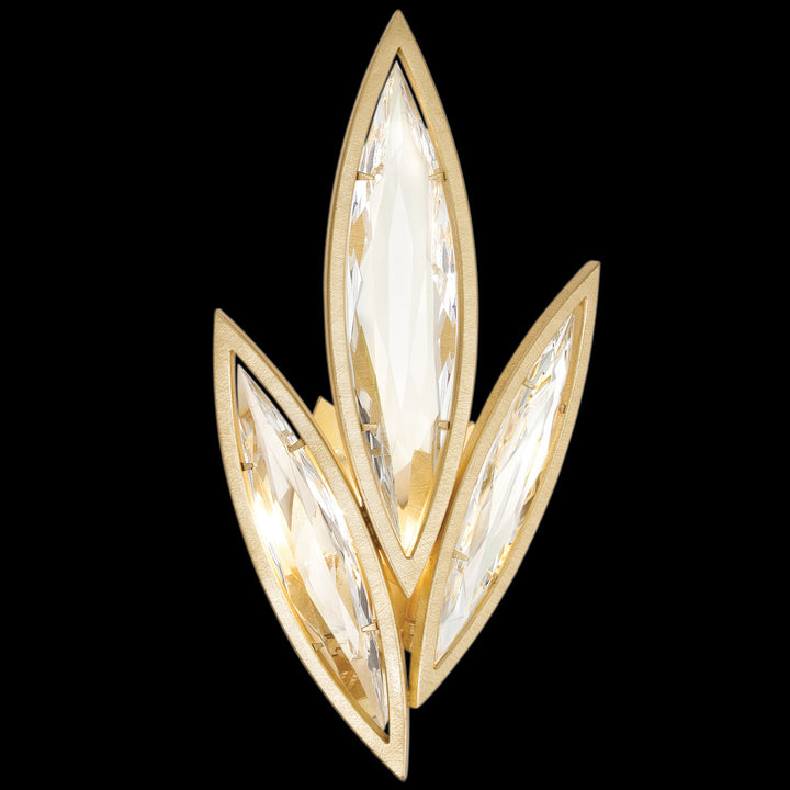 Fine Art Handcrafted Lighting Marquise 21"H LSF Sconce in Brushed Gold Leaf (854250-22ST)