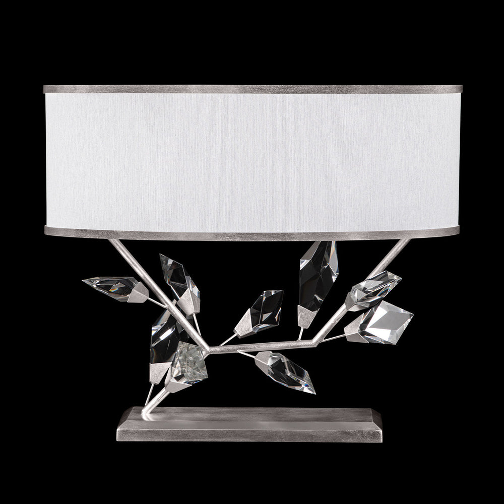 Fine Art Handcrafted Lighting Foret 21.5"H LSF Table Lamp in Standard Silver Leaf w/White Shade (908510-1ST)
