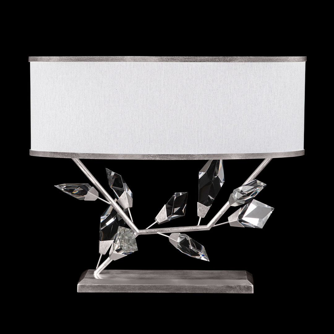 Fine Art Handcrafted Lighting Foret 21.5"H LSF Table Lamp in Standard Silver Leaf w/White Shade (908510-1ST)
