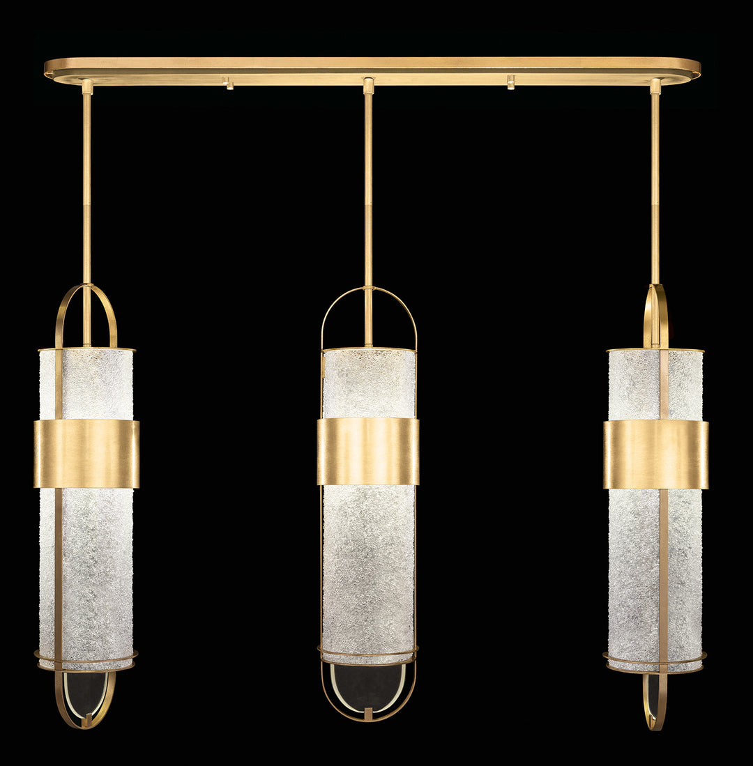 Fine Art Handcrafted Lighting Bond 48"W Linear Pendant in Standard Gold Leaf, Diamond Blanket (926140-31ST)