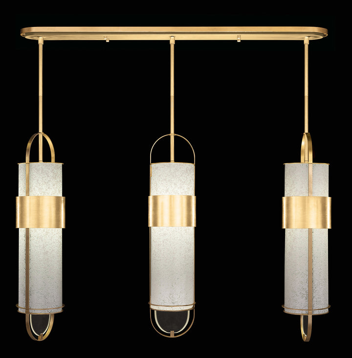 Fine Art Handcrafted Lighting Bond 48"W Linear Pendant in Standard Gold Leaf, Bahama Sand (926140-32ST)