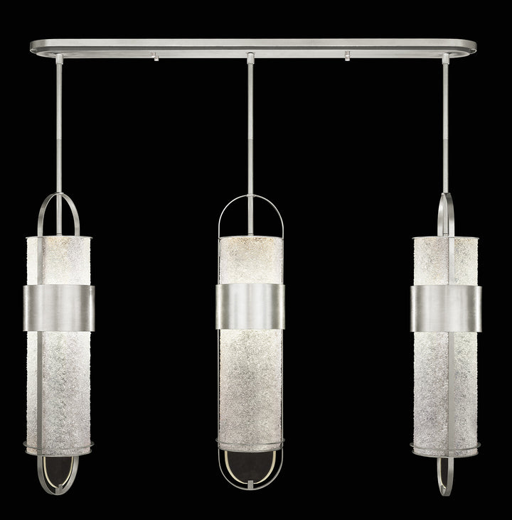 Fine Art Handcrafted Lighting Bond 48"W Linear Pendant in Standard Silver Leaf, Diamond Blanket (926140-41ST)