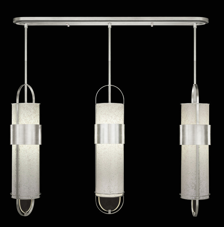 Fine Art Handcrafted Lighting Bond 48"W Linear Pendant in Standard Silver Leaf, Bahama Sand (926140-42ST)