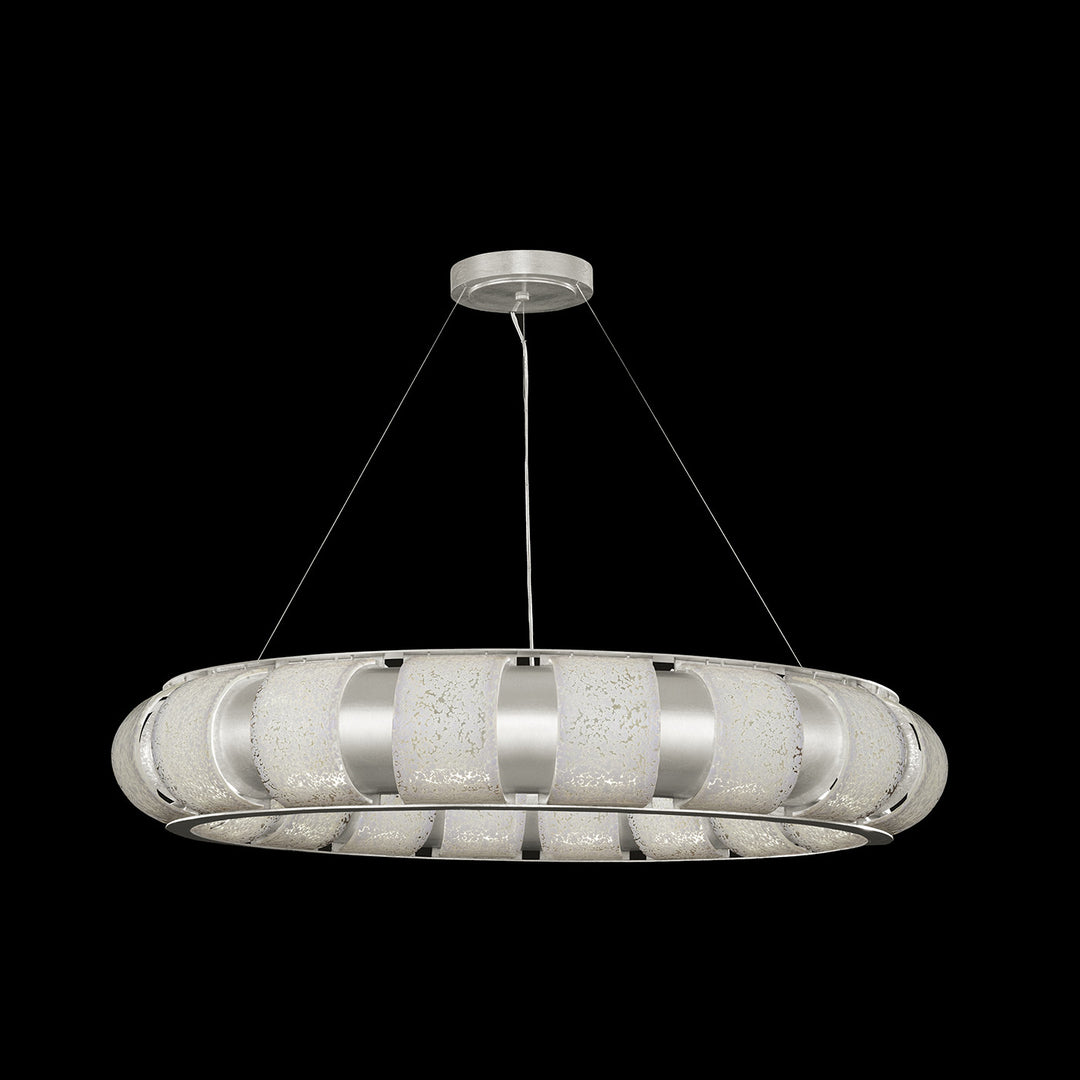 Fine Art Handcrafted Lighting Bond 45"W Round Pendant in Standard Silver Leaf, Bahama Sand (925740-42ST)