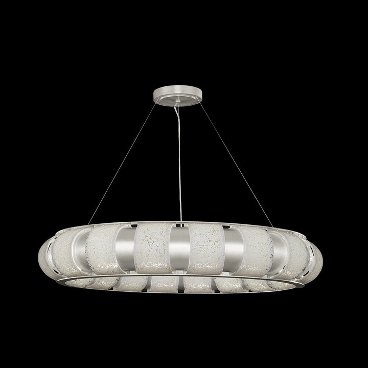 Fine Art Handcrafted Lighting Bond 45"W Round Pendant in Standard Silver Leaf, Bahama Sand (925740-42ST)