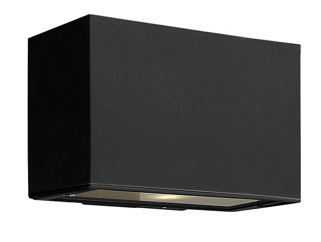 Hinkley Atlantis Outdoor Wall Light Small Up/Down LED Sconce Satin Black 1645SK-LED