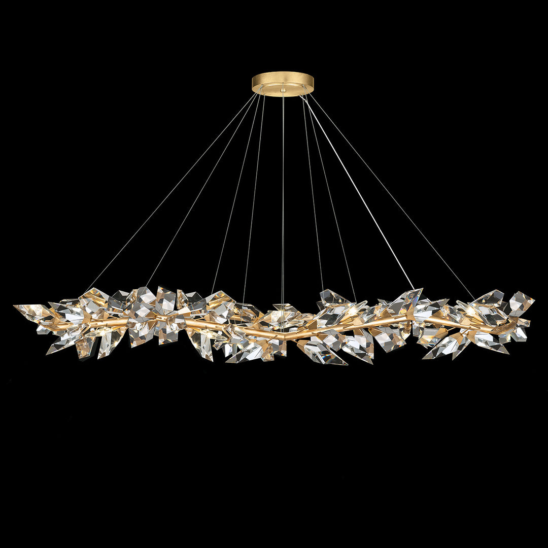 Fine Art Handcrafted Lighting Foret 71"W Round Pendant 922040 in Standard Gold Leaf (922040-2ST)