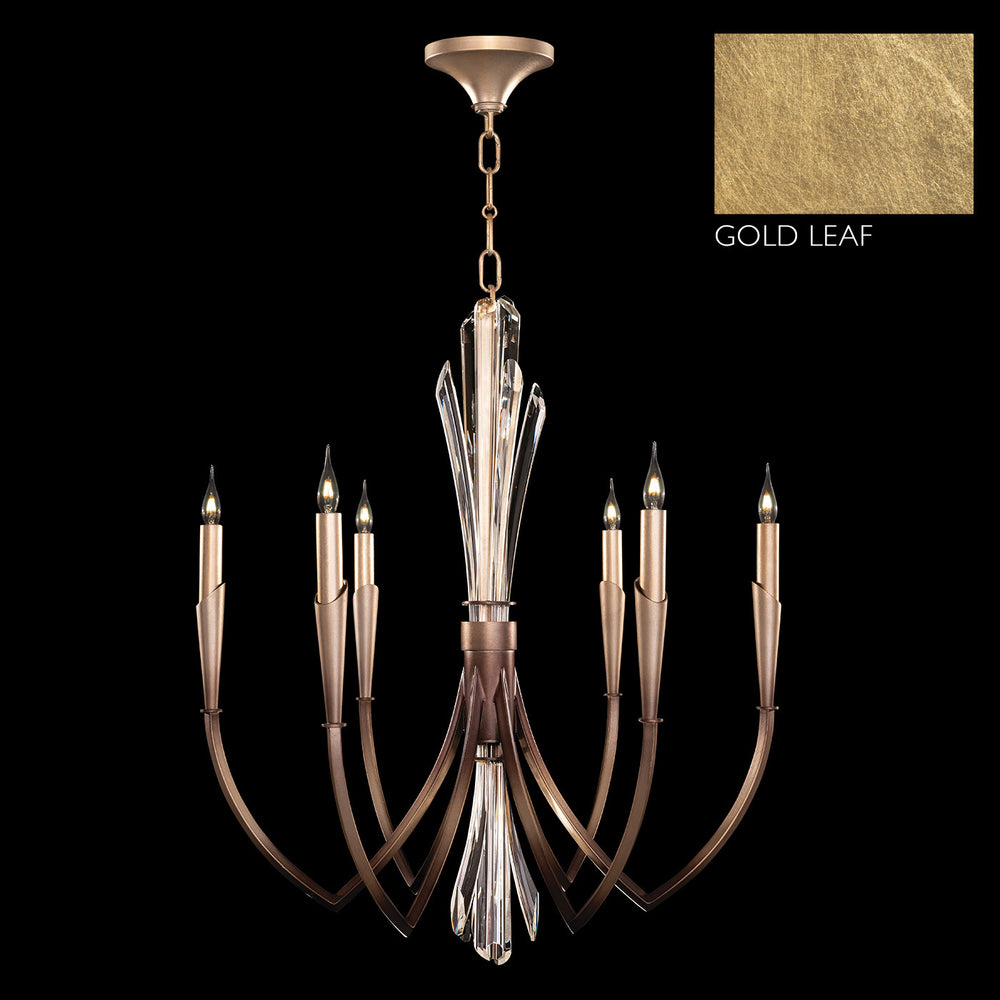 Fine Art Handcrafted Lighting Trevi 26"W Round Pendant in Standard Gold Leaf (782540-2ST)