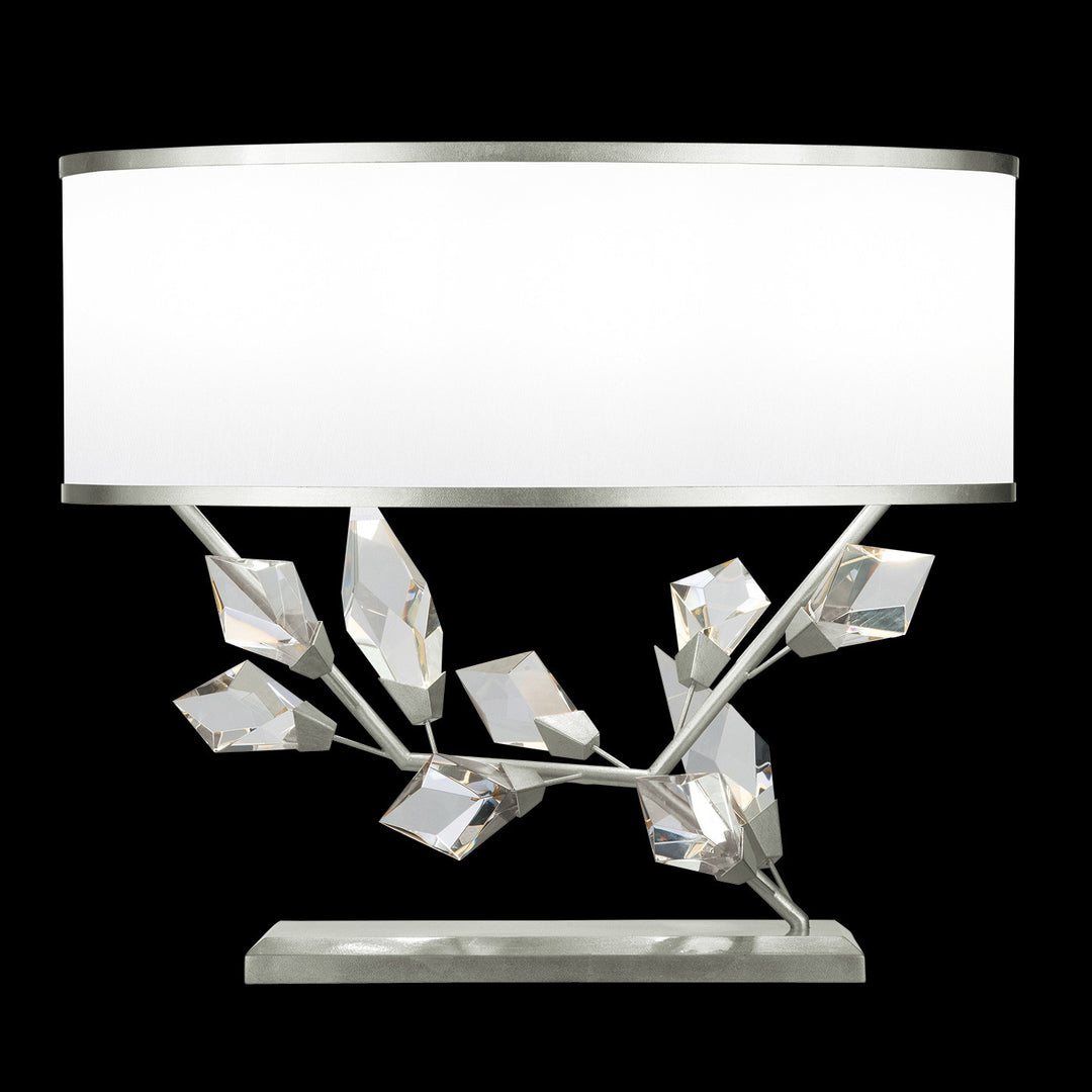Fine Art Handcrafted Lighting Foret 21.5"H RSF Table Lamp in Silver Leaf w/White Shade (908610-1ST)