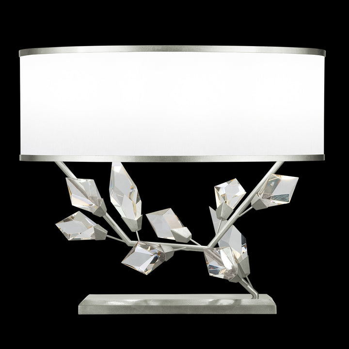 Fine Art Handcrafted Lighting Foret 21.5"H RSF Table Lamp in Silver Leaf w/White Shade (908610-1ST)