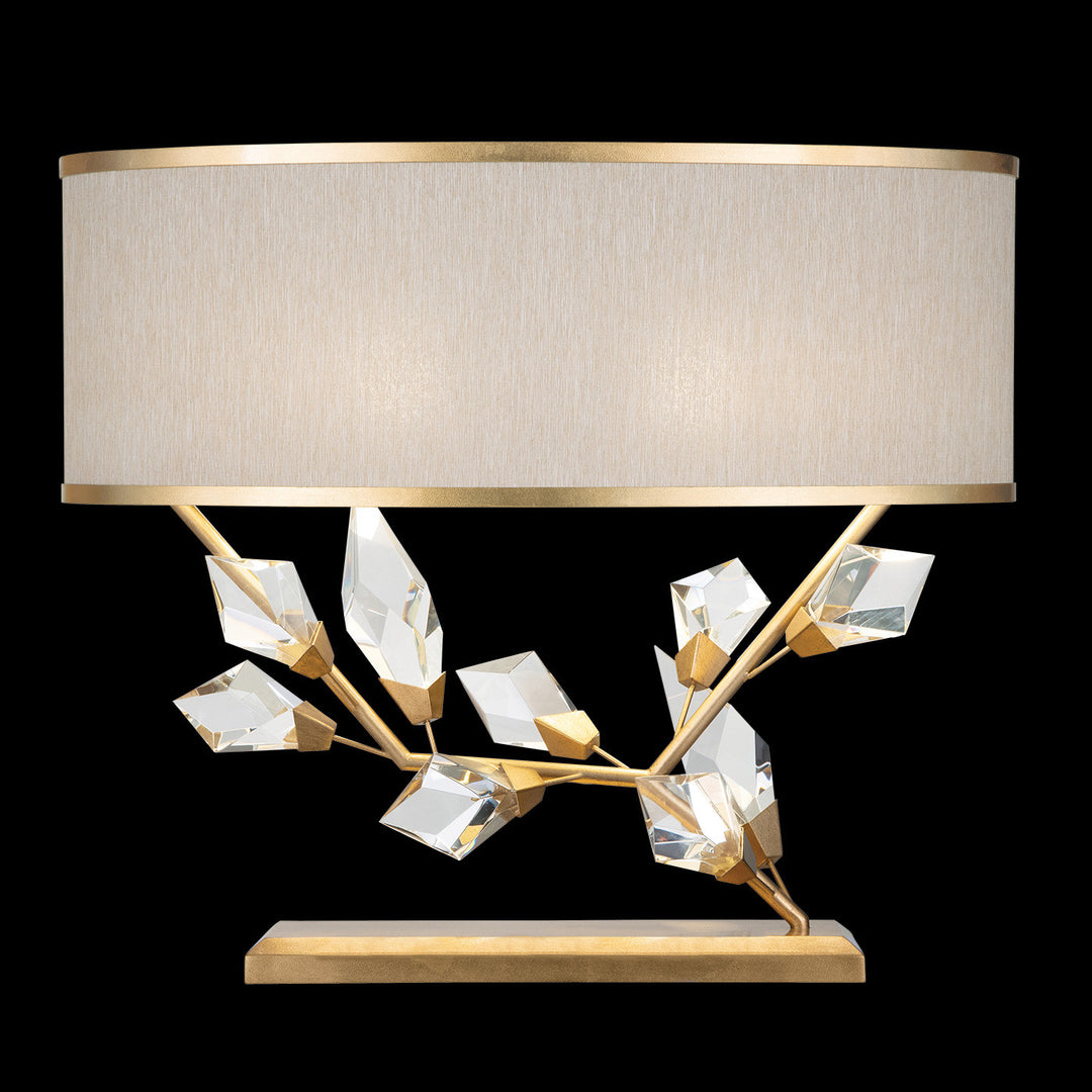 Fine Art Handcrafted Lighting Foret 21.5"H RSF Table Lamp in Gold Leaf w/Champagne Fabric Shade (908610-2ST)