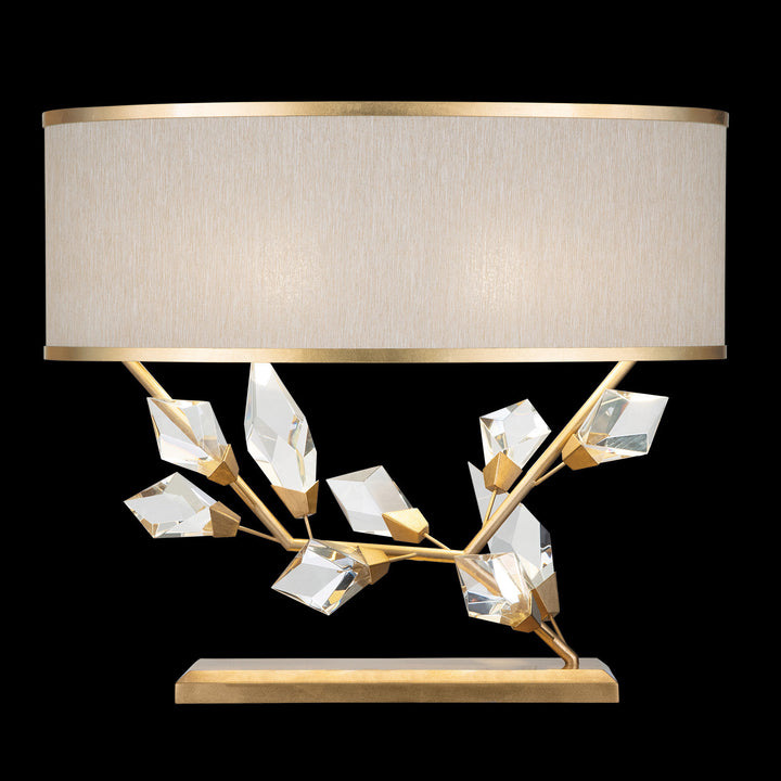 Fine Art Handcrafted Lighting Foret 21.5"H RSF Table Lamp in Gold Leaf w/Champagne Fabric Shade (908610-2ST)