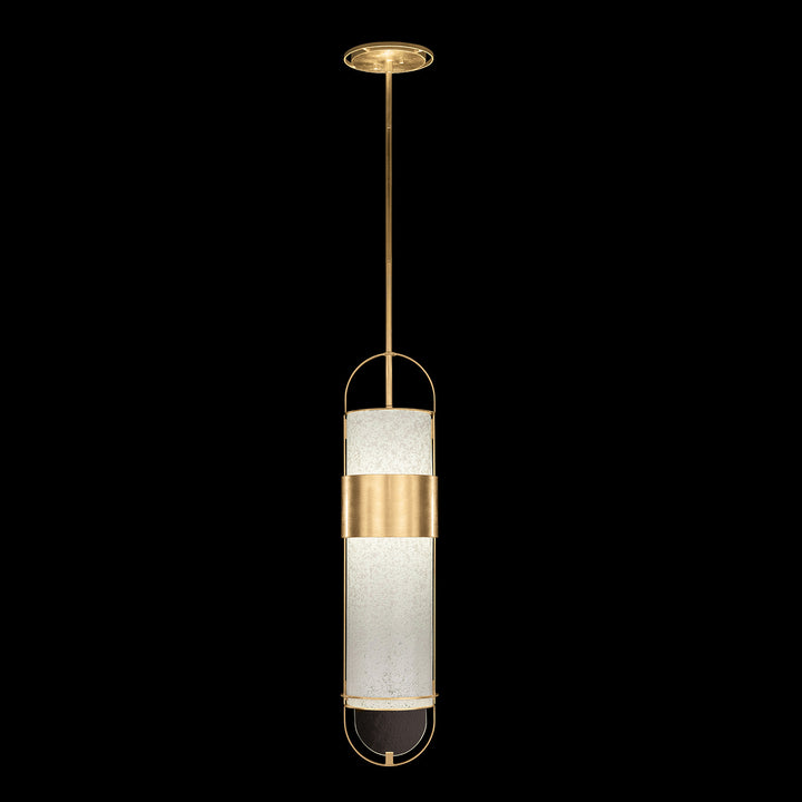 Fine Art Handcrafted Lighting Bond 8"W Round Pendant in Standard Gold Leaf, Bahama Sand (924840-32ST)