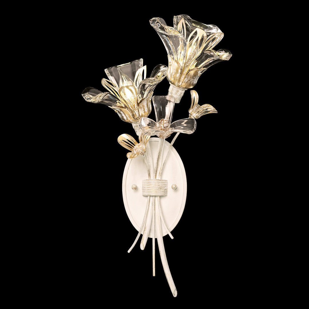 Fine Art Handcrafted Lighting Azu 19.5"H RSF Sconce in White Gesso with White and Gold Details (915750-3ST)