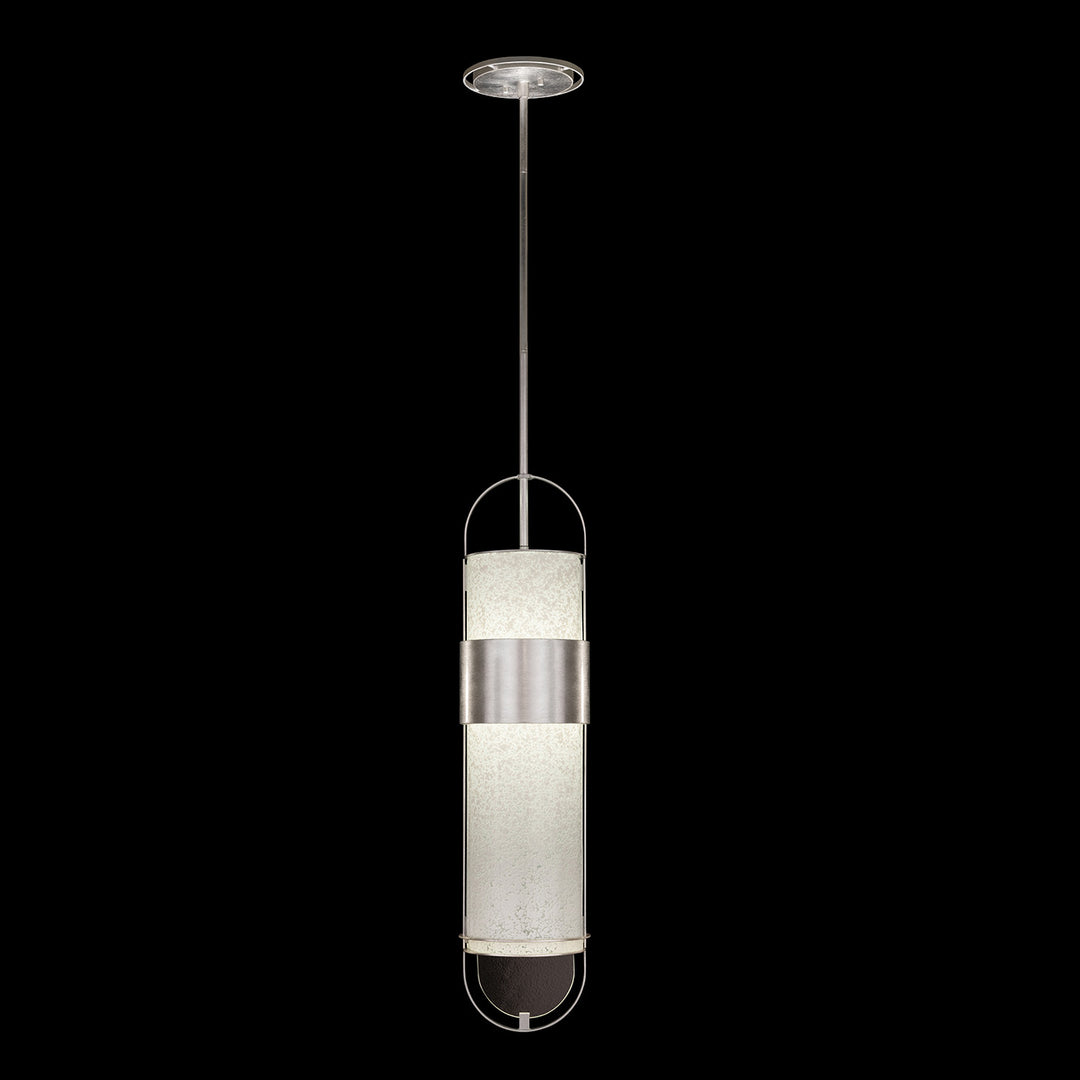 Fine Art Handcrafted Lighting Bond 8"W Round Pendant in Standard Silver Leaf, Bahama Sand (924840-42ST)