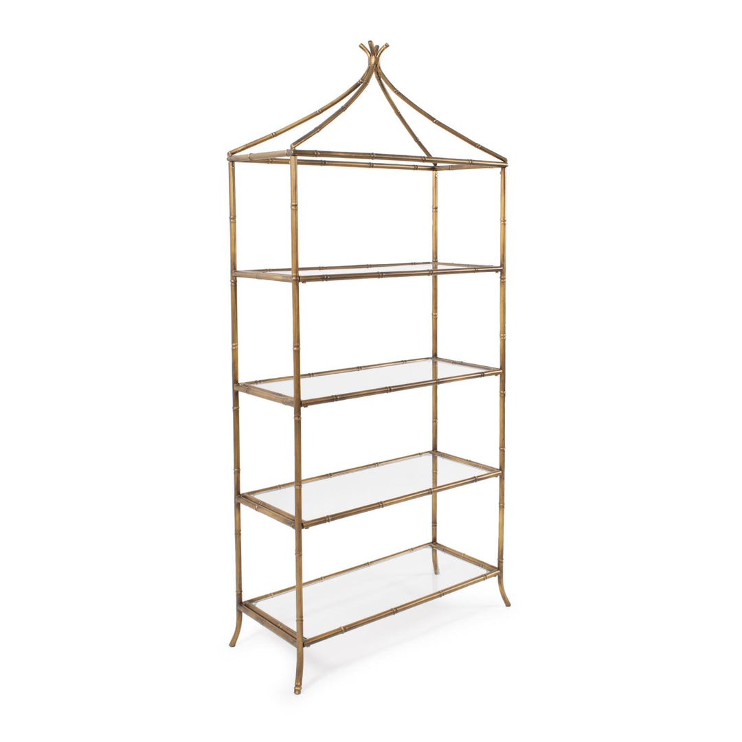 Howard Elliott Collection Moreau Metal Bamboo Styled Shelving, Large  Howard Elliott Collection   