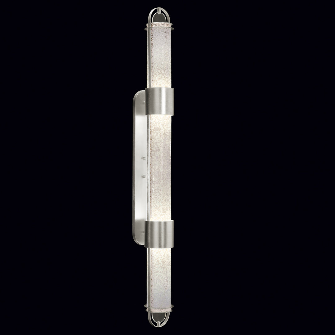 Fine Art Handcrafted Lighting Bond 60"H Sconce in Standard Silver Leaf, Bahama Sand (925850-42ST)