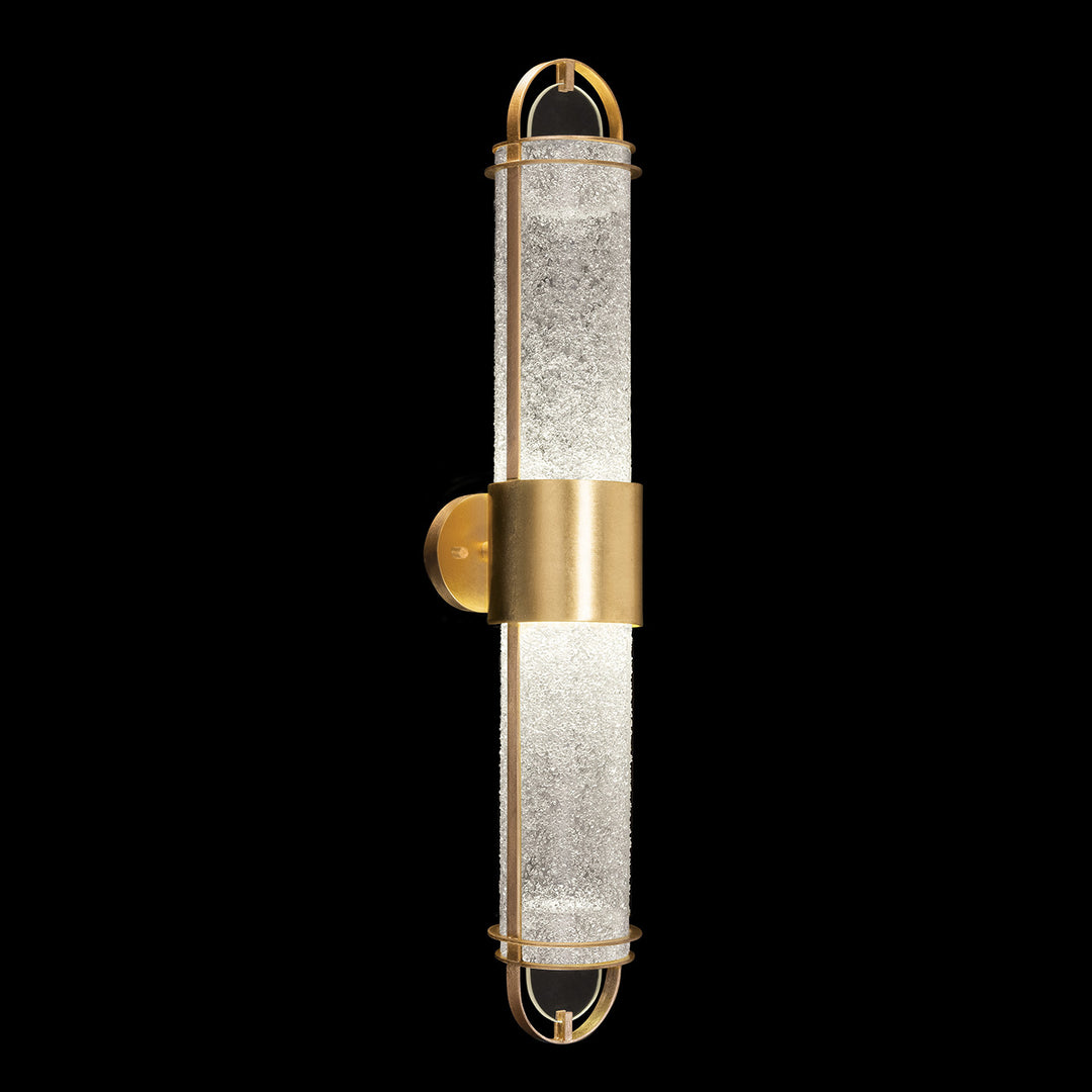 Fine Art Handcrafted Lighting Bond 35.3"H Sconce in Standard Gold Leaf, Diamond Blanket (926450-31ST)