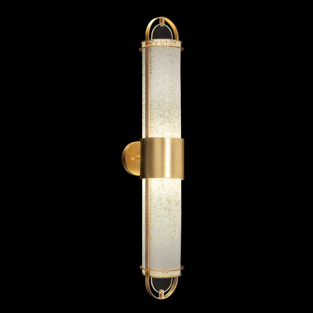 Fine Art Handcrafted Lighting Bond 35.3"H Sconce in Standard Gold Leaf, Bahama Sand (926450-32ST)